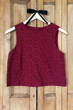 Load image into Gallery viewer, Studio Boxy Top - Rouge Eyelet
