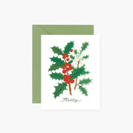 Holly Greeting Card