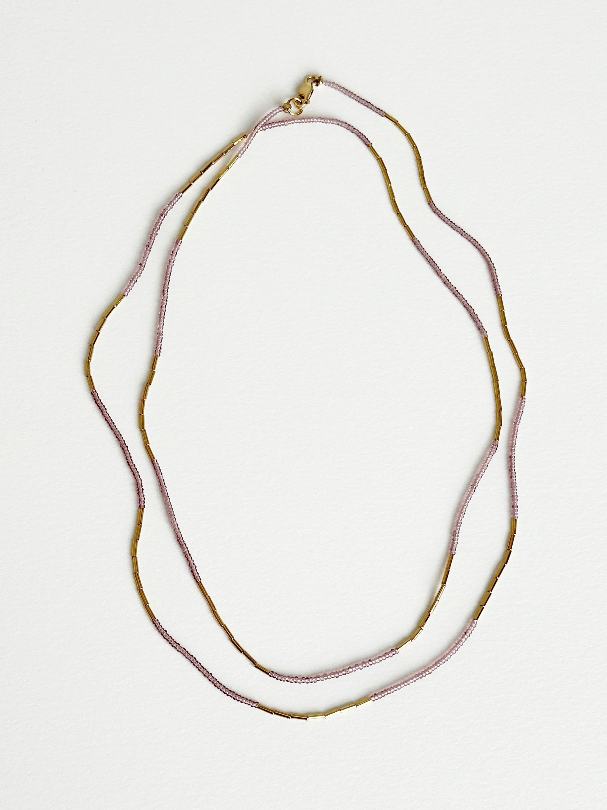 Long Gold Fill Necklace/Bracelet Pink