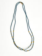 Seed Bead and Gold Vermeil Necklace Grey