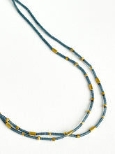 Load image into Gallery viewer, Seed Bead and Gold Vermeil Necklace Grey

