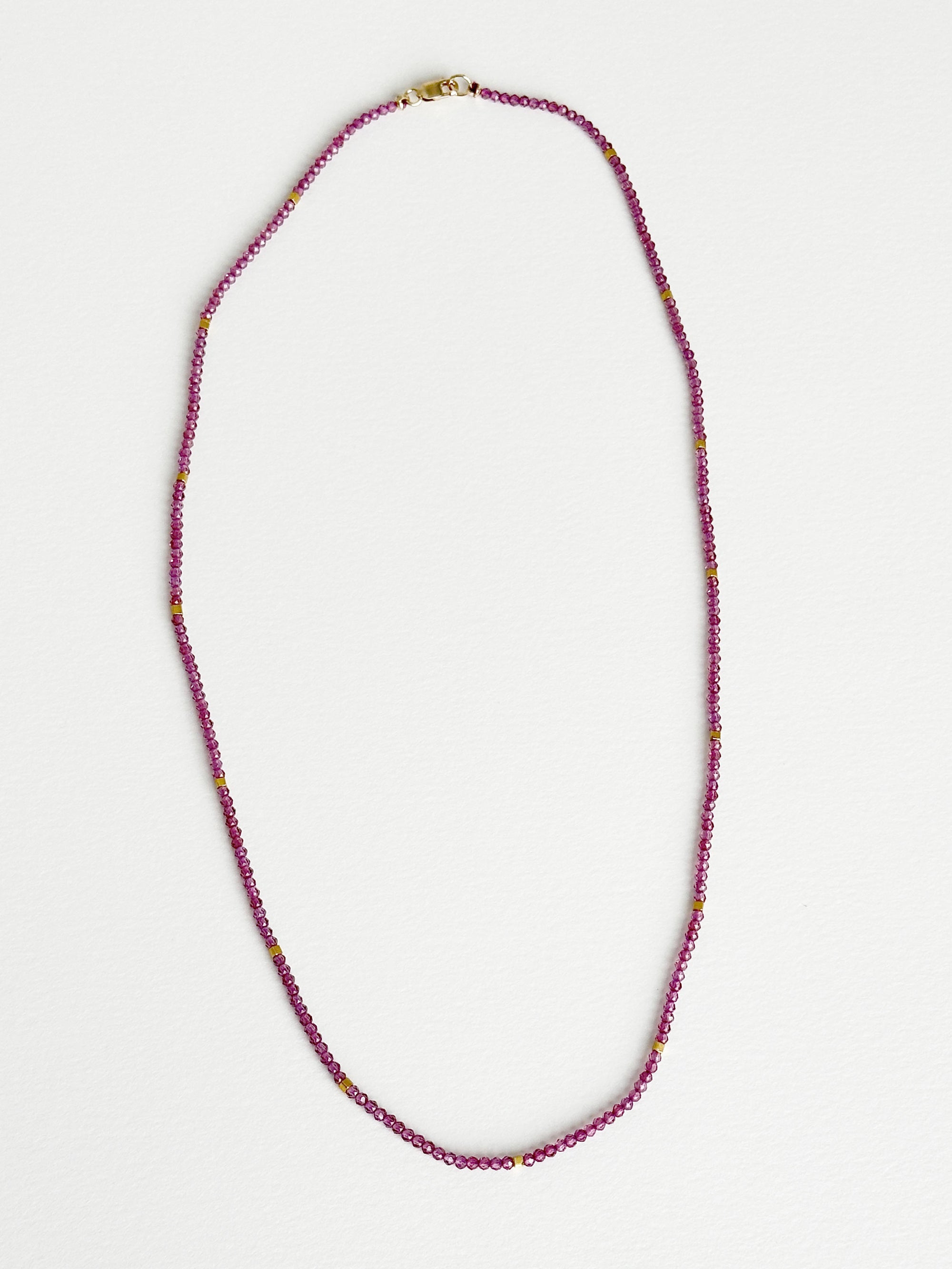 Garnet and Gold Vermeil Beads Necklace