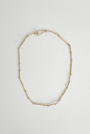 Gold Plated Brass Bars Necklace