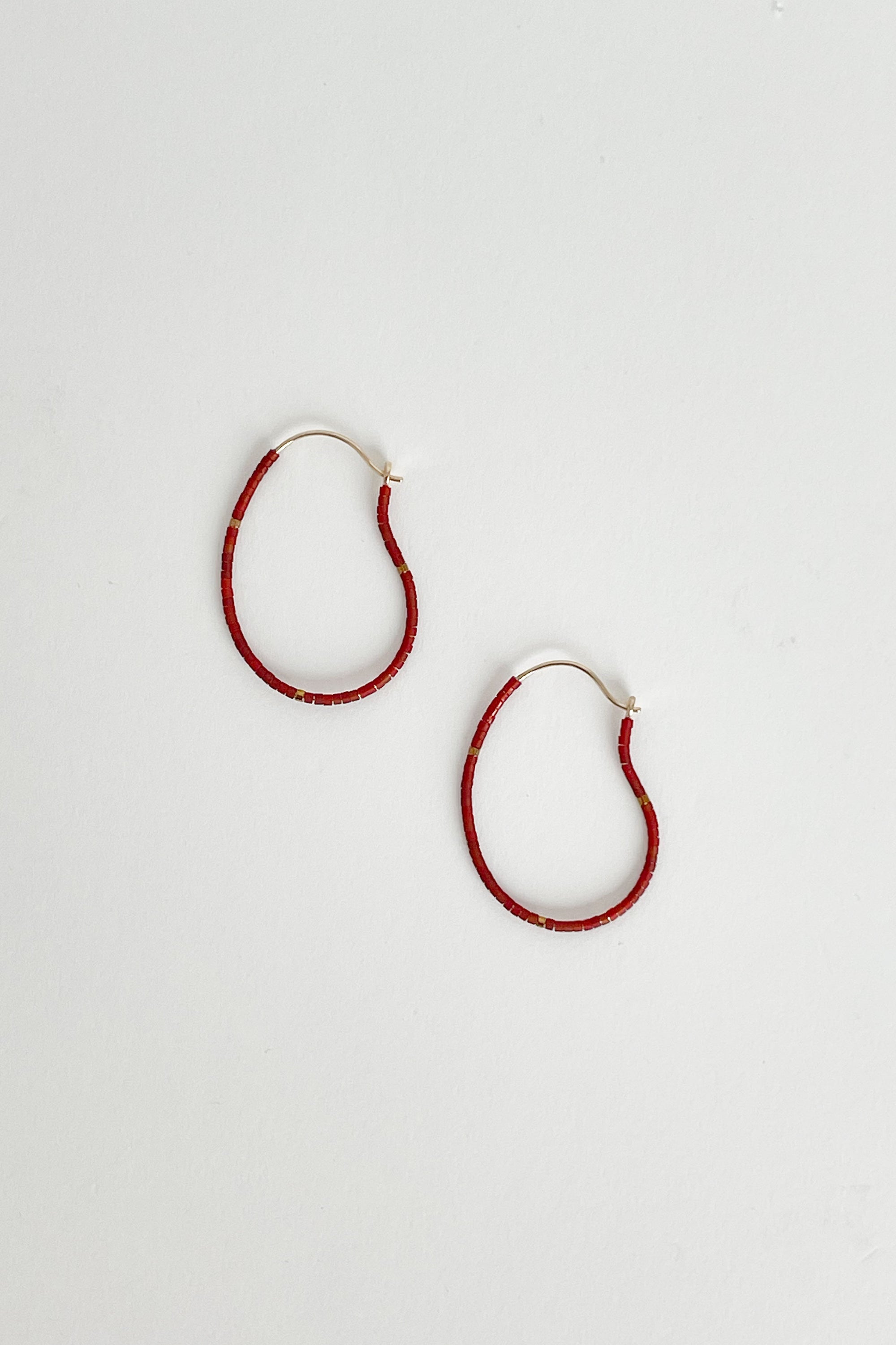 Miyuki Glass Beads Gold Plated Brass Hoops