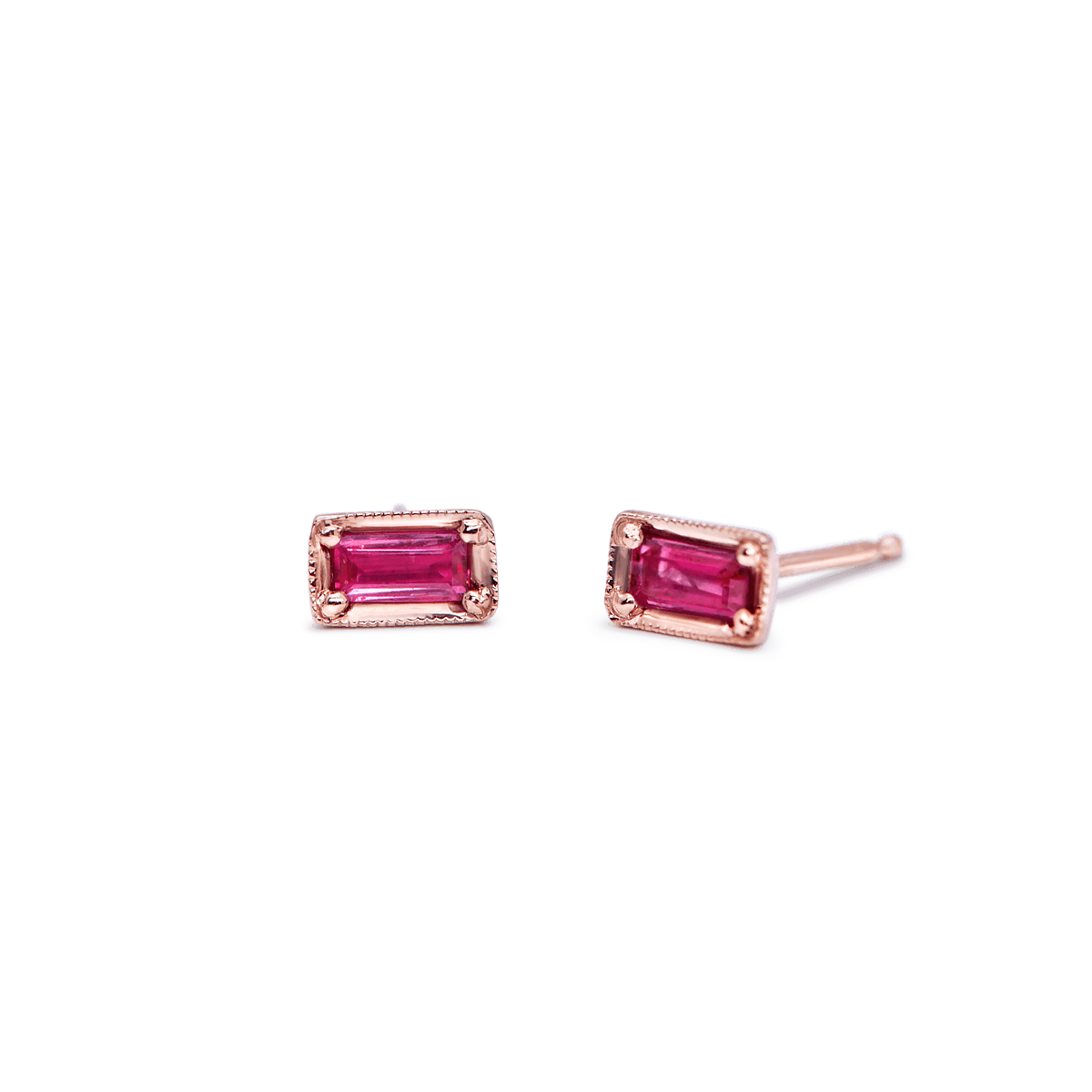 Leone 14k Yellow Gold Ruby Studs