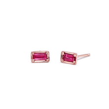 Load image into Gallery viewer, Leone 14k Yellow Gold Ruby Studs
