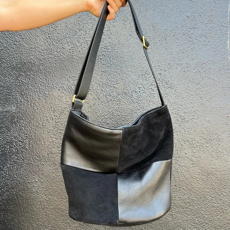 Patchwork Leather Bucket Bag