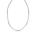 Light Pink Seed Bead and Pyrite Bead Necklace - 16”
