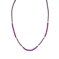 Brown Seed Gold Ruby Bead Necklace