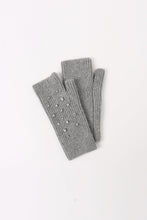 Load image into Gallery viewer, Crystal Embellished Angora Mittens - Grey
