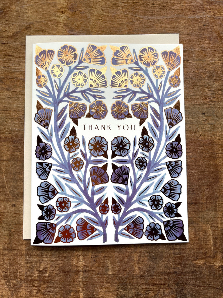 Blue Thank You Foil Card