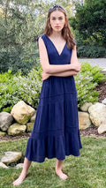 Smocked Dress - Navy