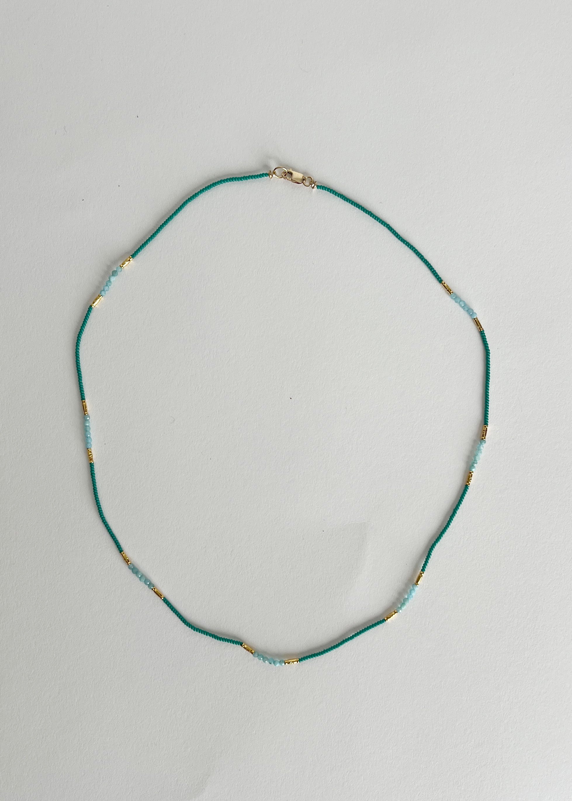 Jade seed, Amazonite & GV Necklace