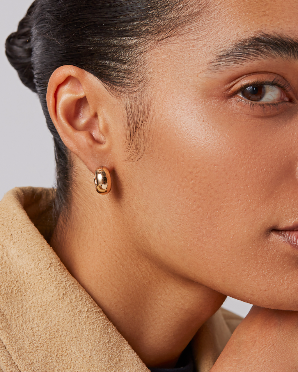Mini Tome Hoop Earrings - Gold