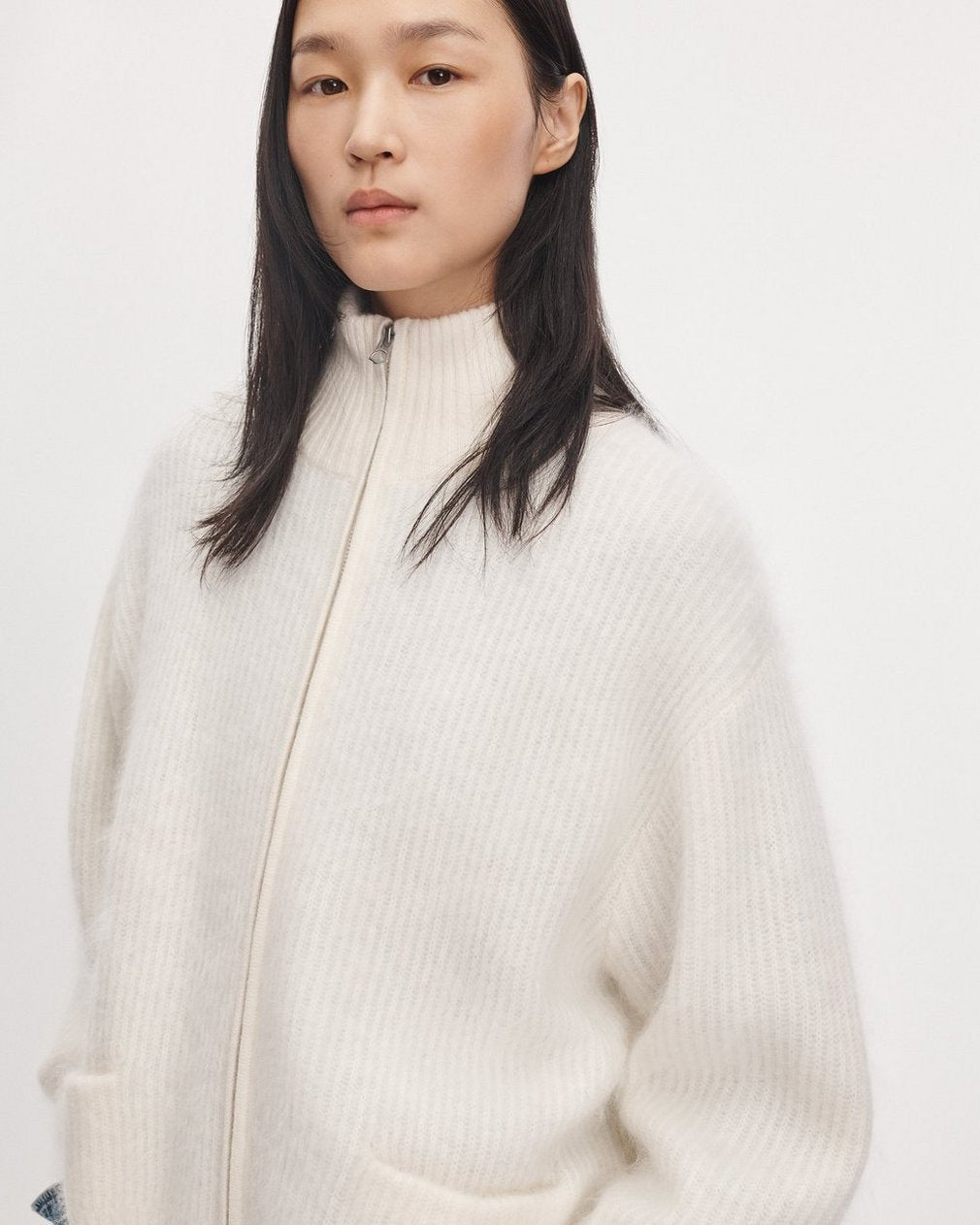 Jada Cashmere Full Zip Ivory