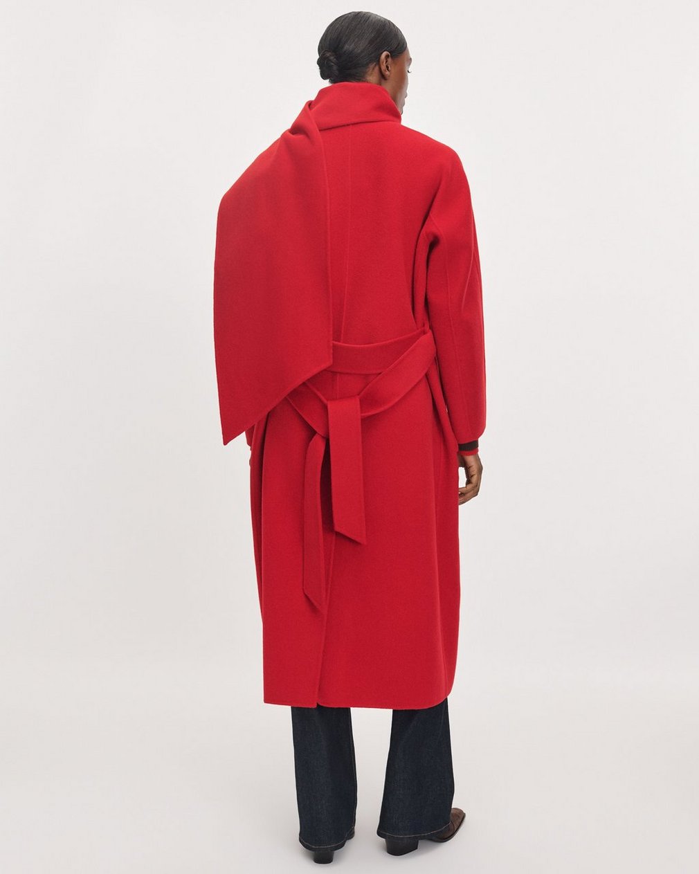 Julian Scarf Long Coat Red