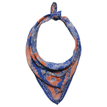 Load image into Gallery viewer, Hand Dyed Batik Bandana - Blue/Orange
