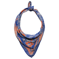 Hand Dyed Batik Bandana - Blue/Orange