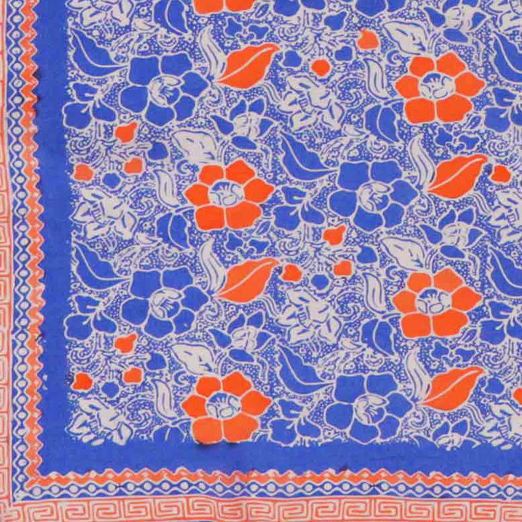 Hand Dyed Batik Bandana - Blue/Orange