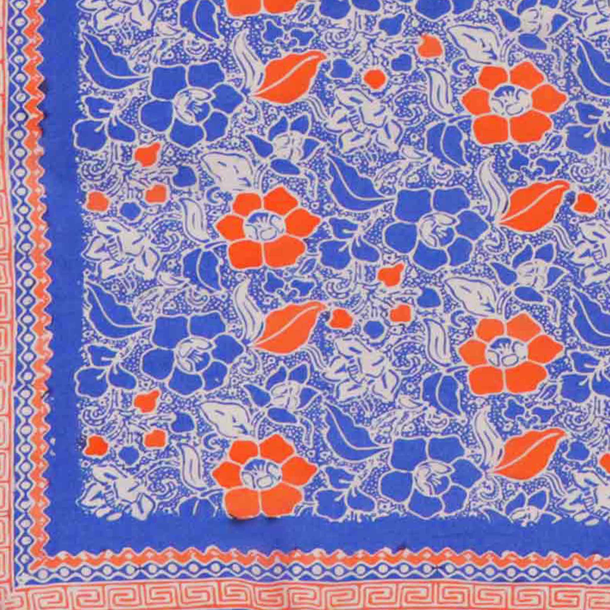 Hand Dyed Batik Bandana - Blue/Orange