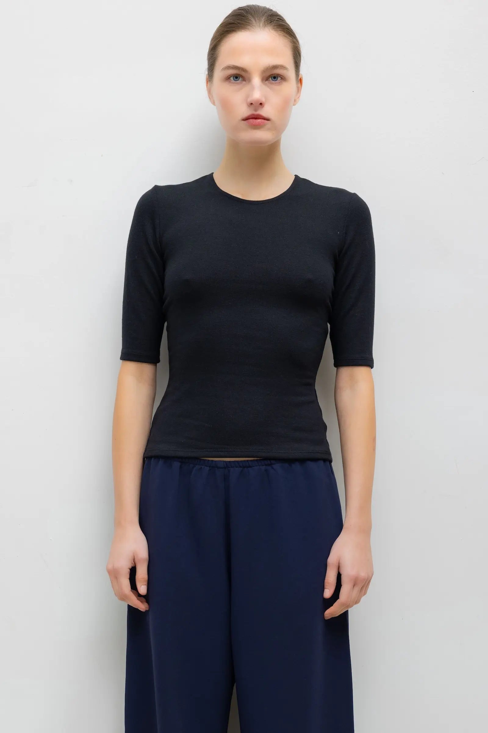 Lauren Mid Sleeve Tee Black