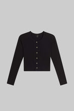 Load image into Gallery viewer, Pointelle Crop Cardigan - Black

