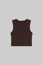 Load image into Gallery viewer, Pointelle Sleeveless Crew - Choco
