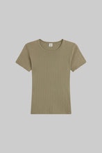 Load image into Gallery viewer, Pointelle Slim Fit Tee - Cypress
