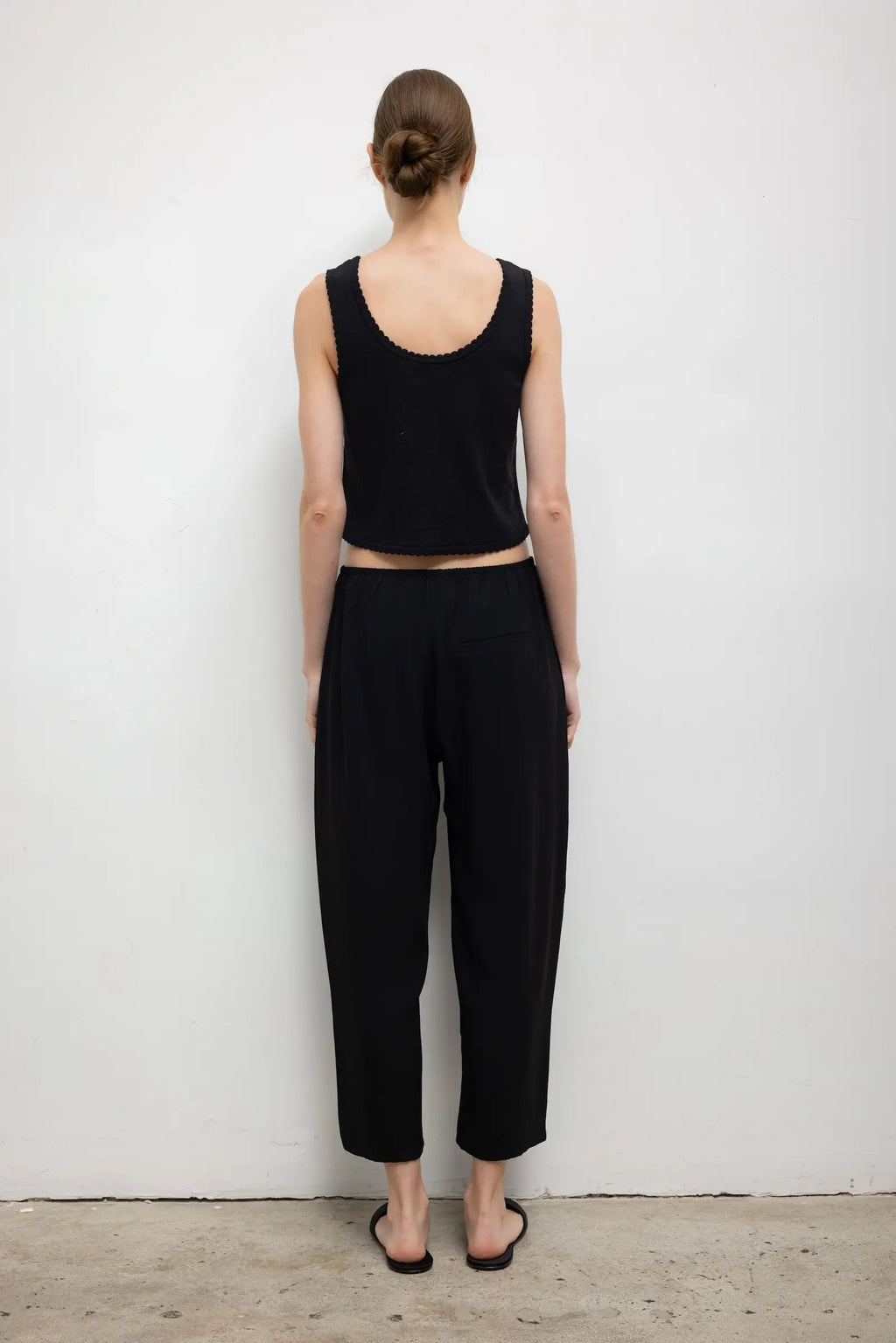 Pointelle Button Tank