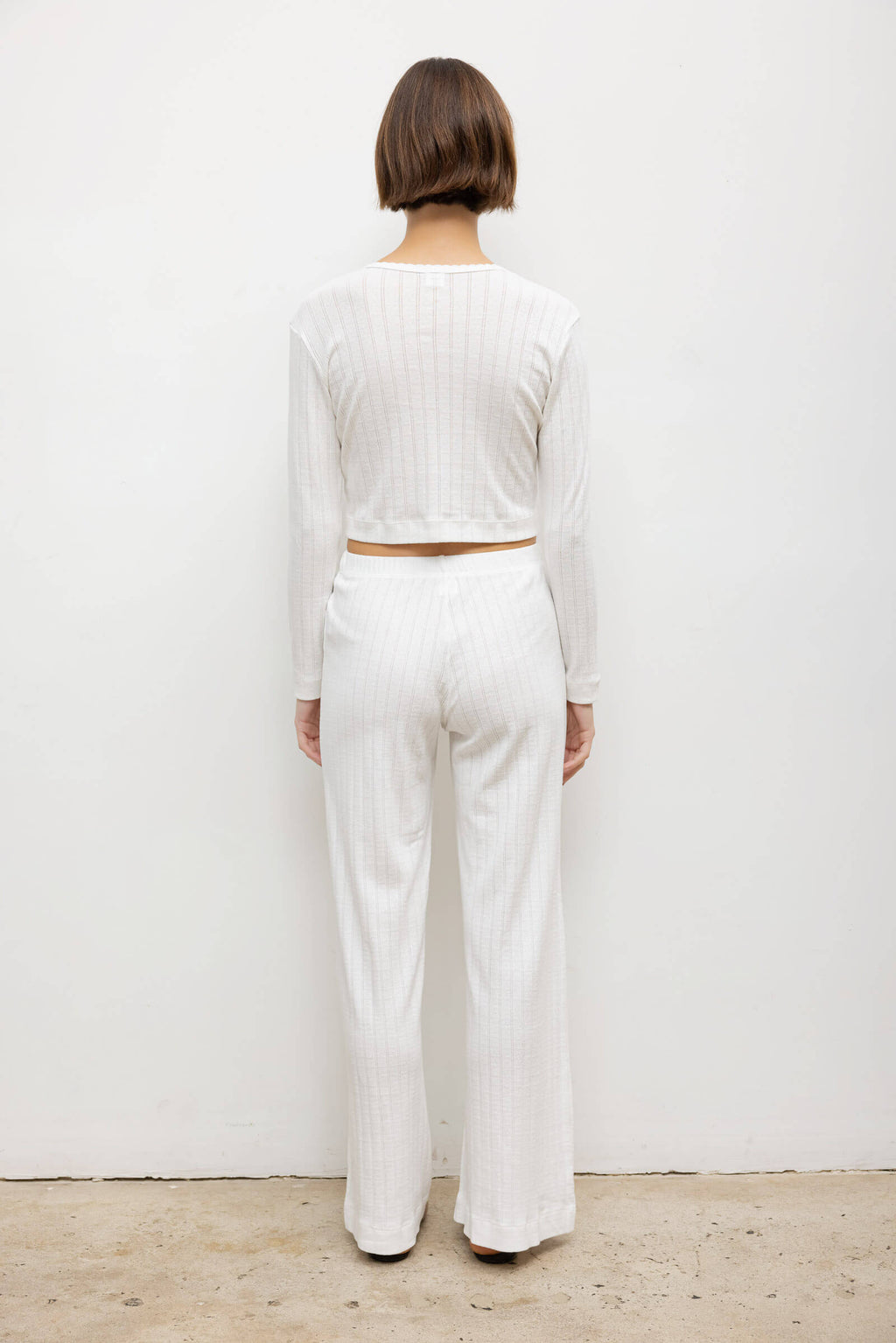 Pointelle Crop Cardigan