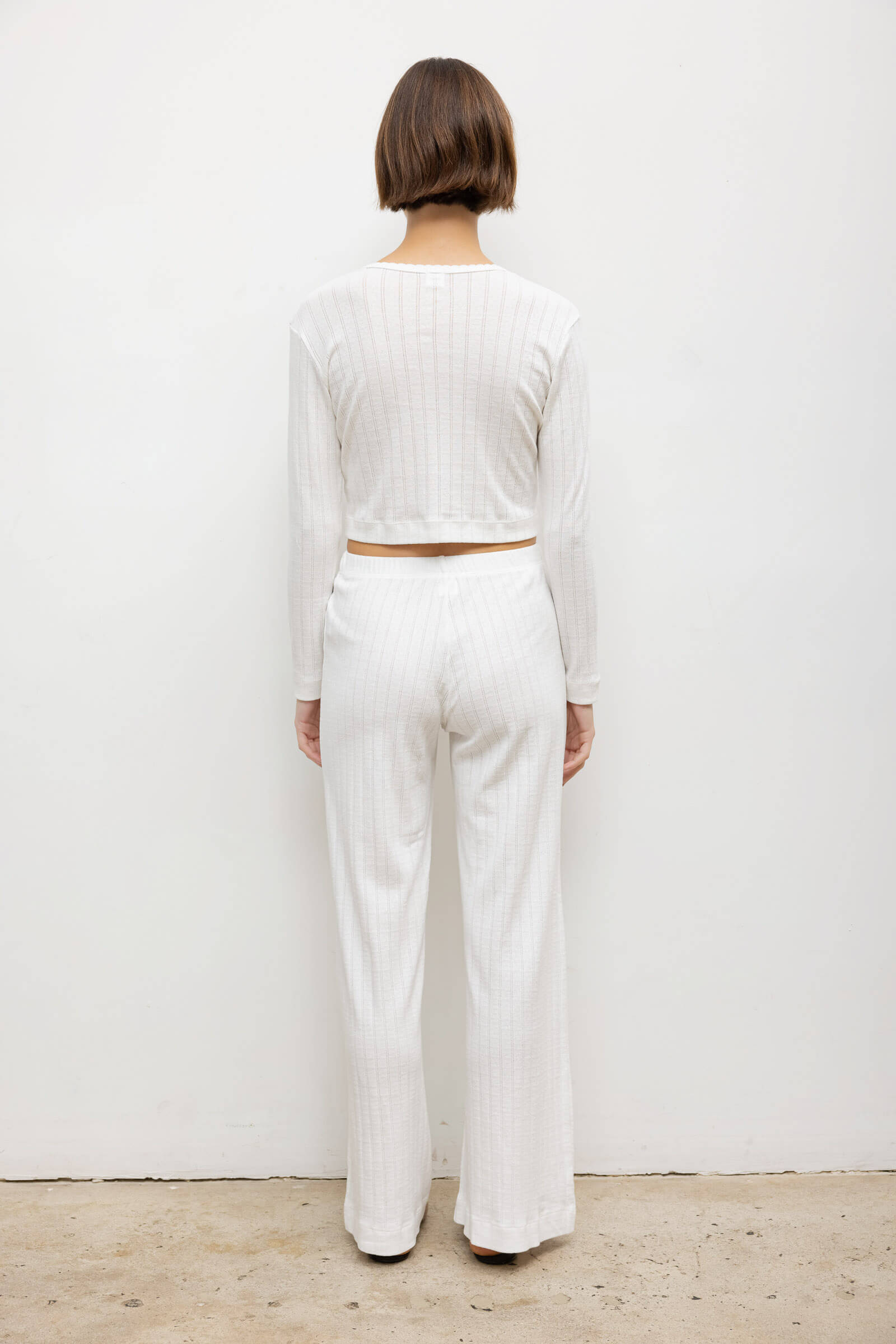 Pointelle Crop Cardigan