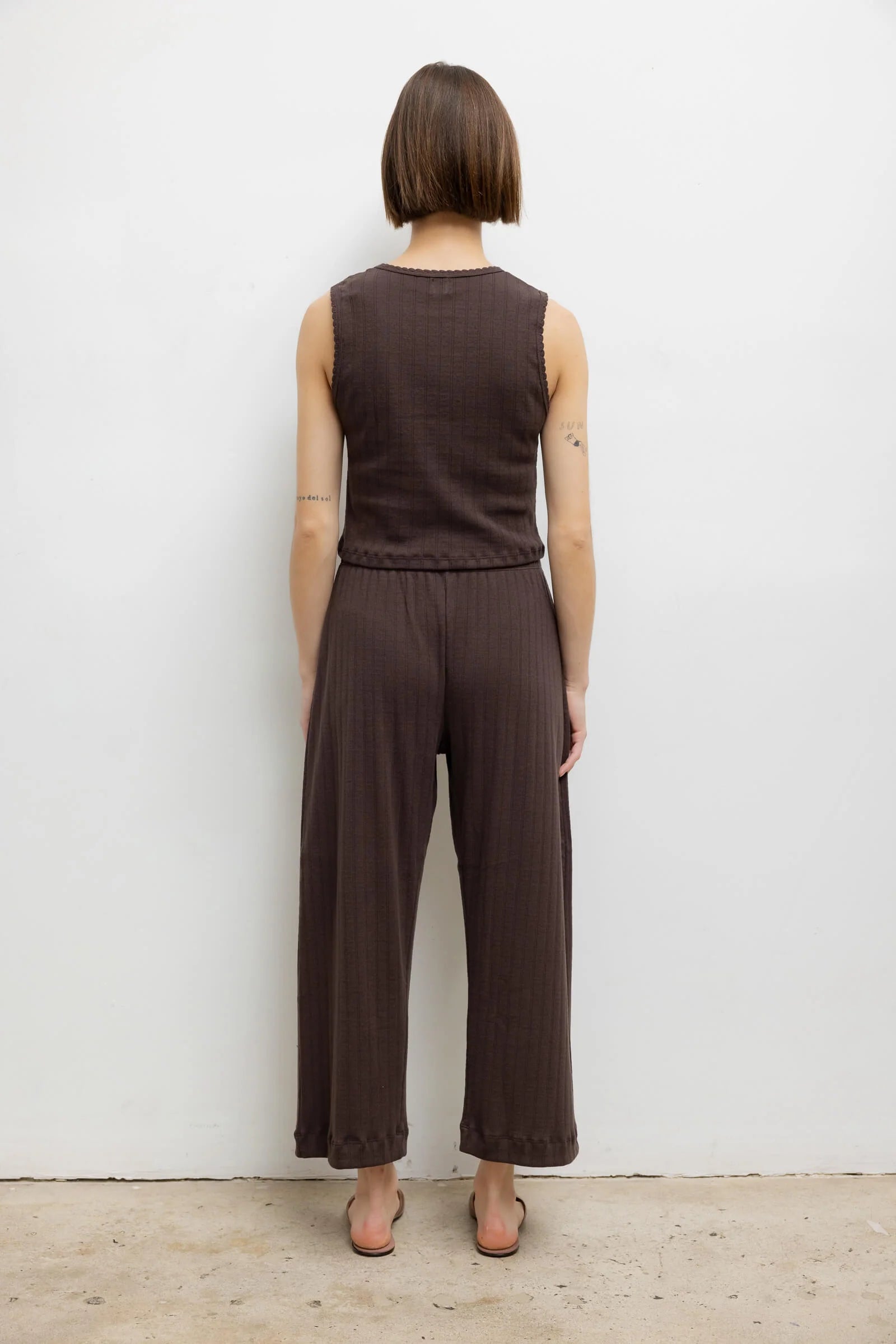 Pointelle Sleeveless - Choco