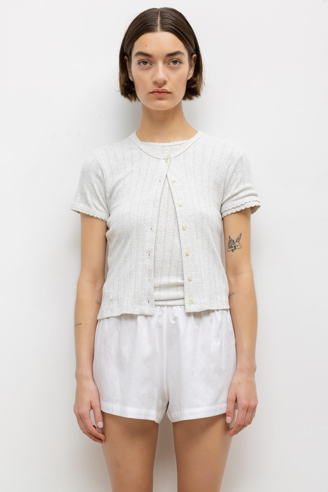 Pointelle Cardigan Grey