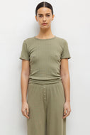 Pointelle Slim Fit Tee - Cypress