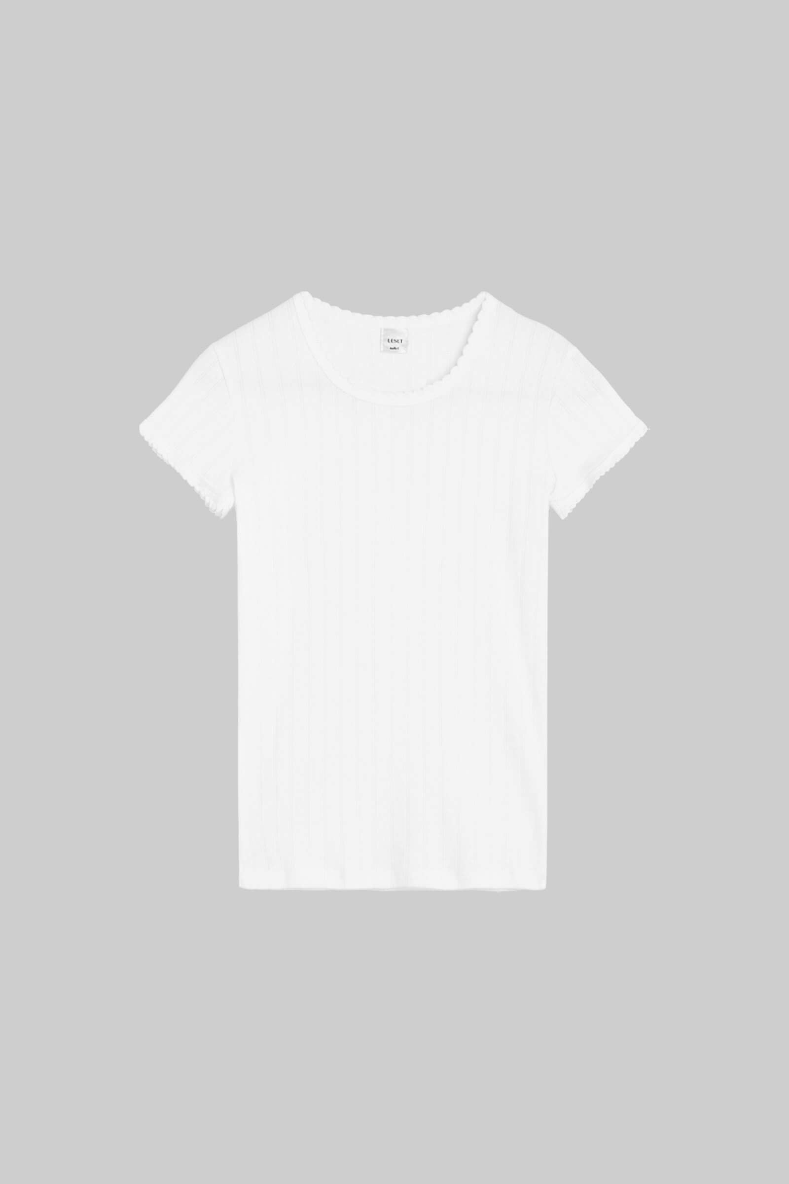 Pointelle Slim Tee White