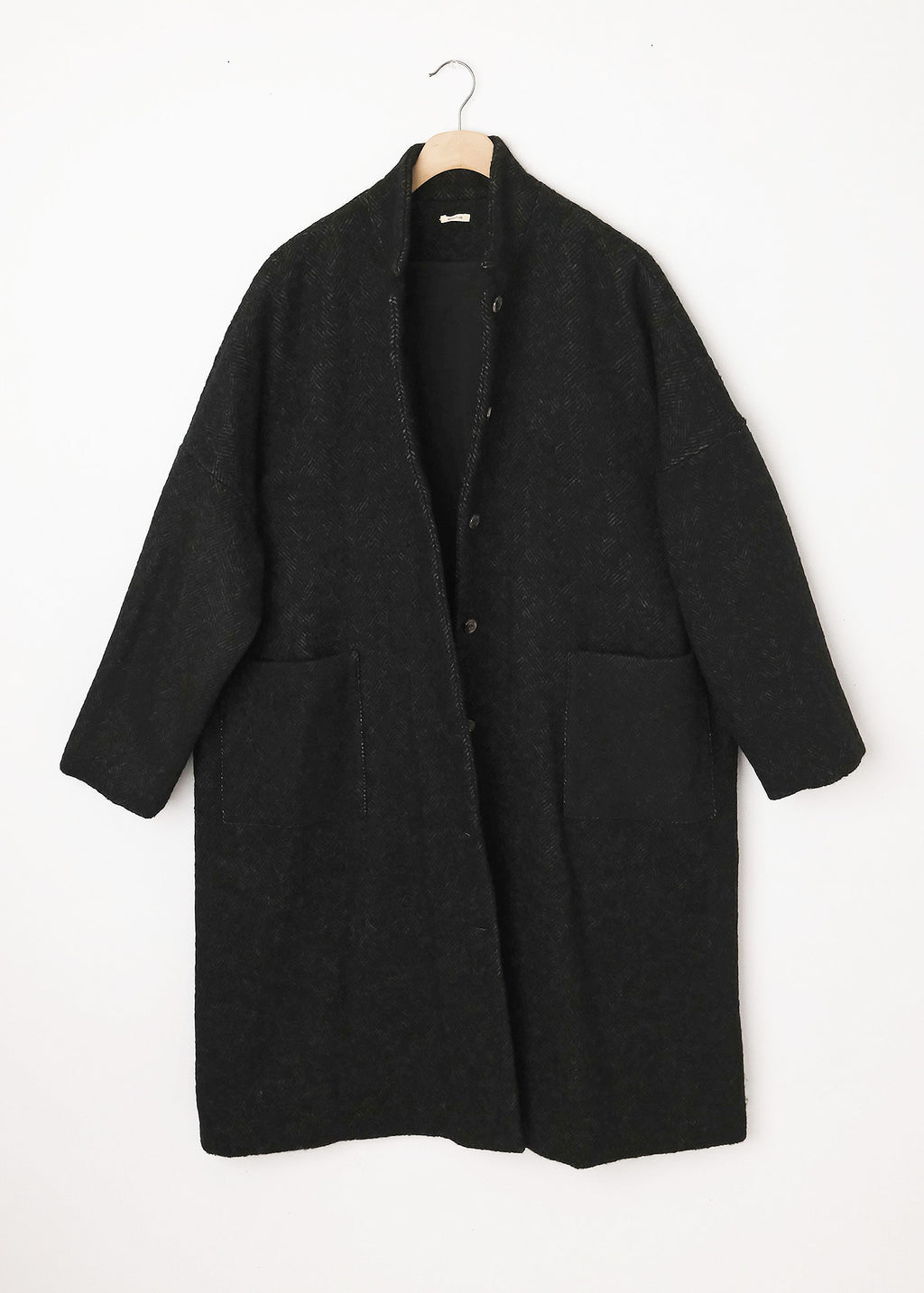 Wool Relaxed Long Coat Night