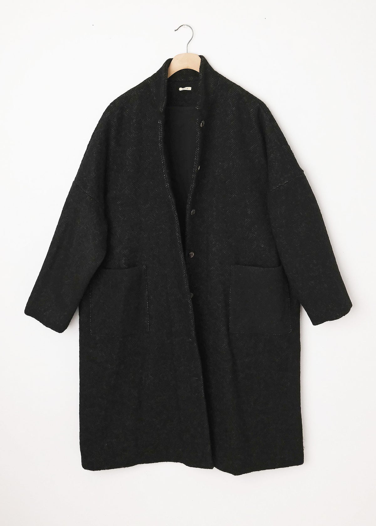 Wool Relaxed Long Coat Night