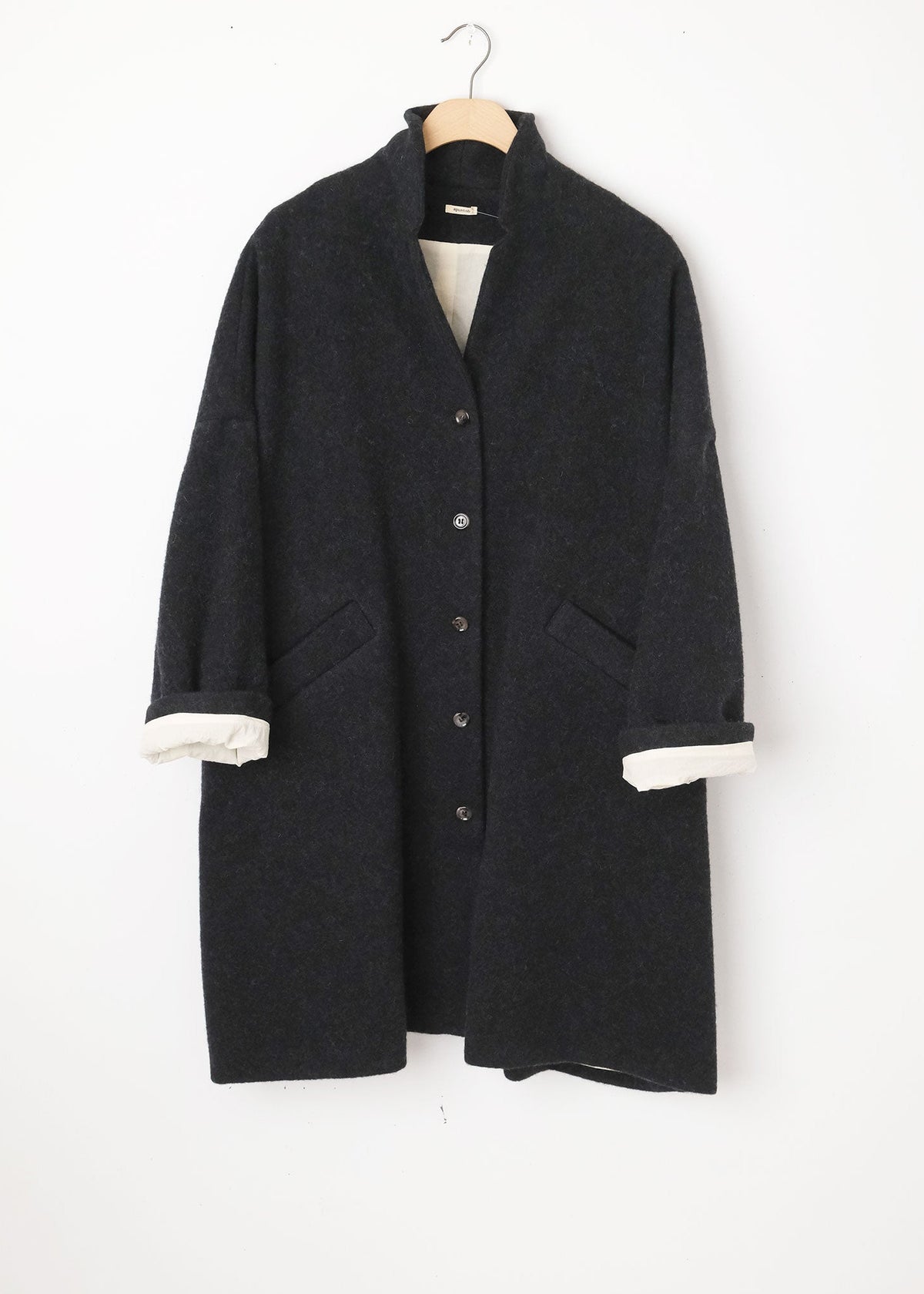 Wool Relaxed Long Coat Night
