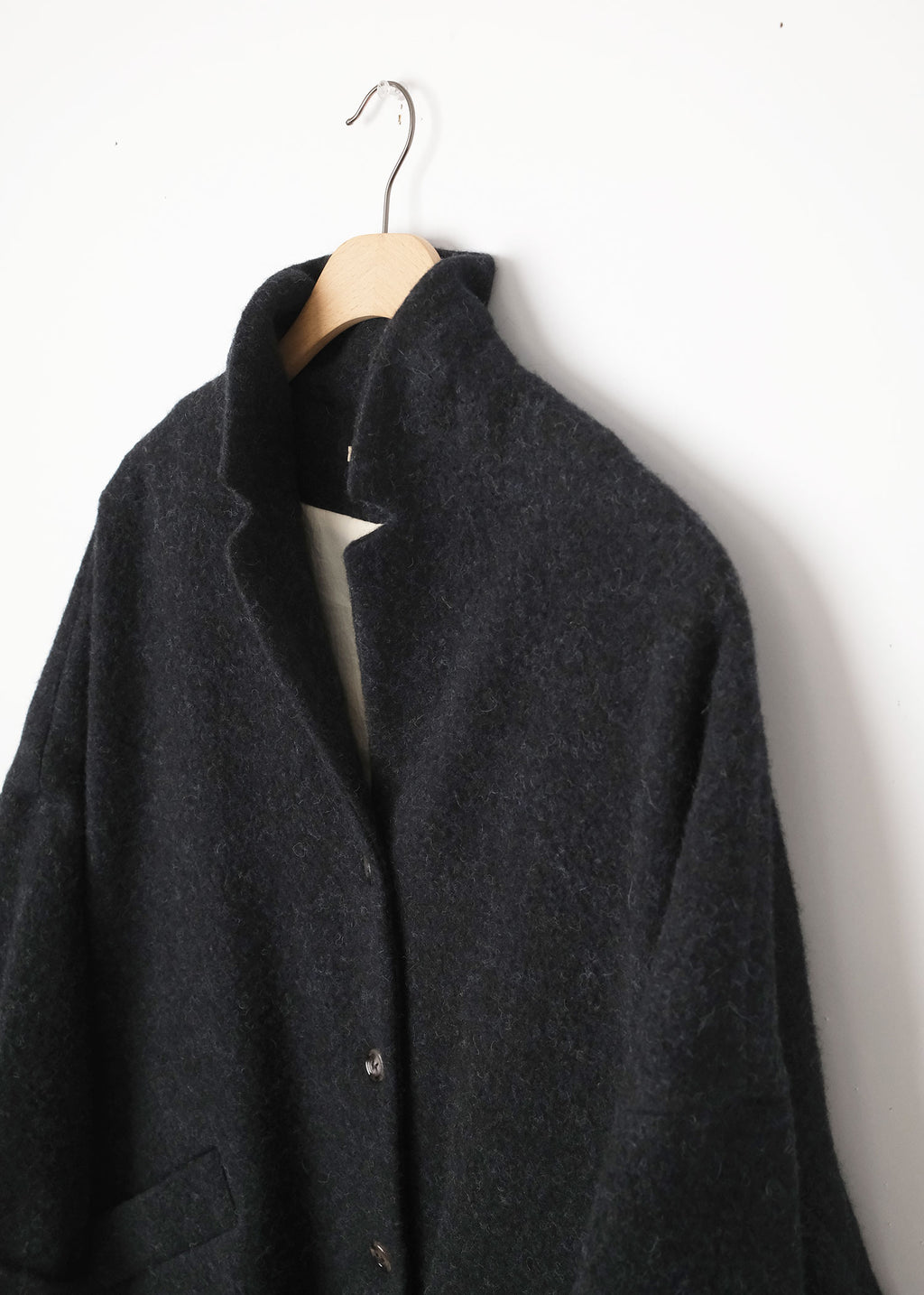 Wool Relaxed Long Coat Night