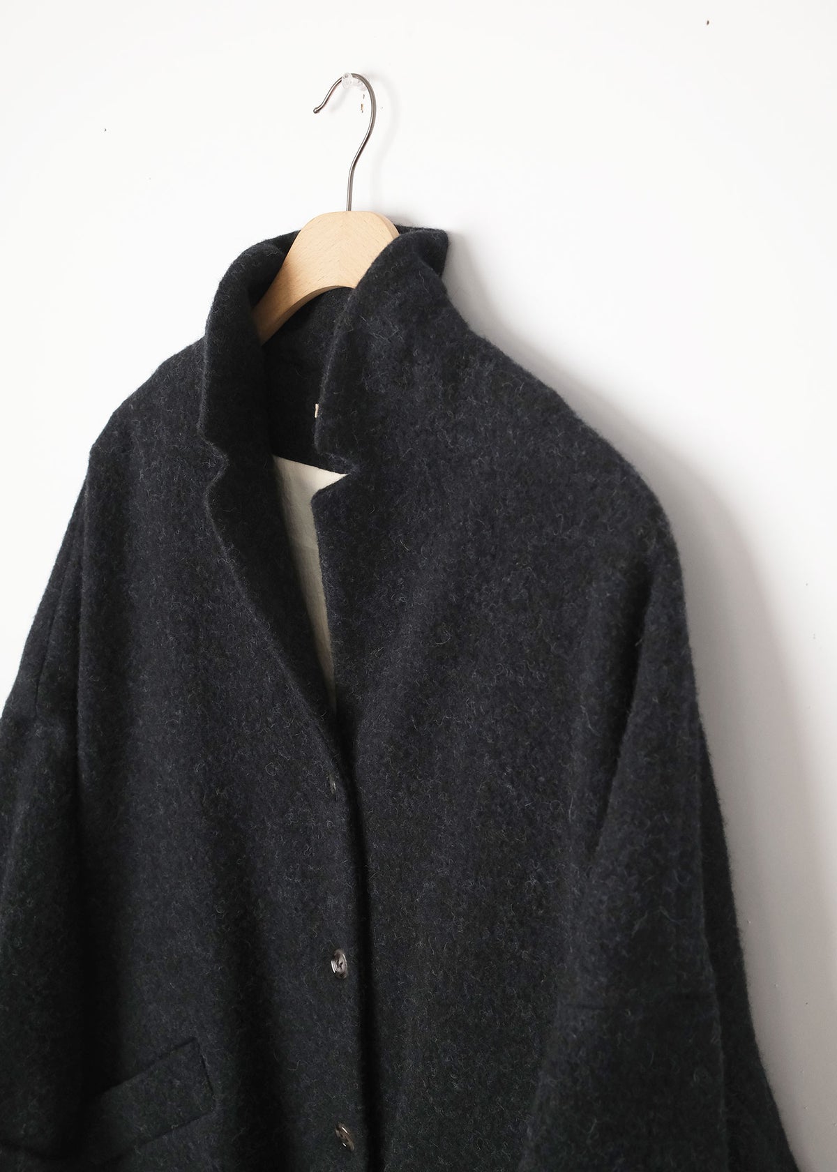 Wool Relaxed Long Coat Night