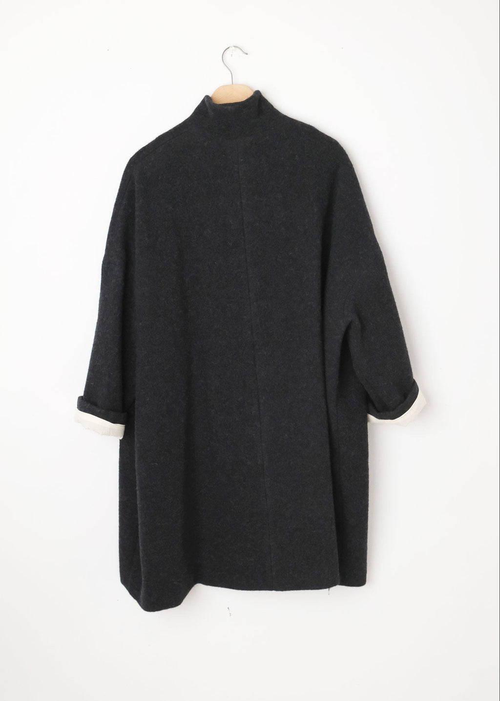 Wool Relaxed Long Coat Night