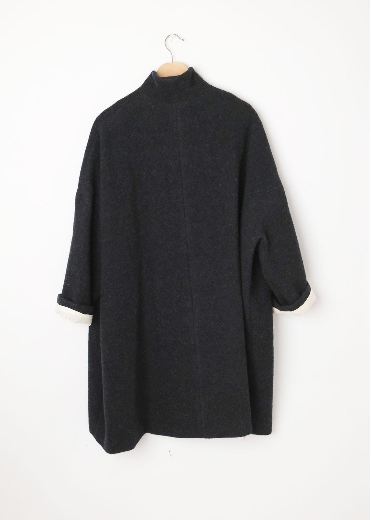 Wool Relaxed Long Coat Night