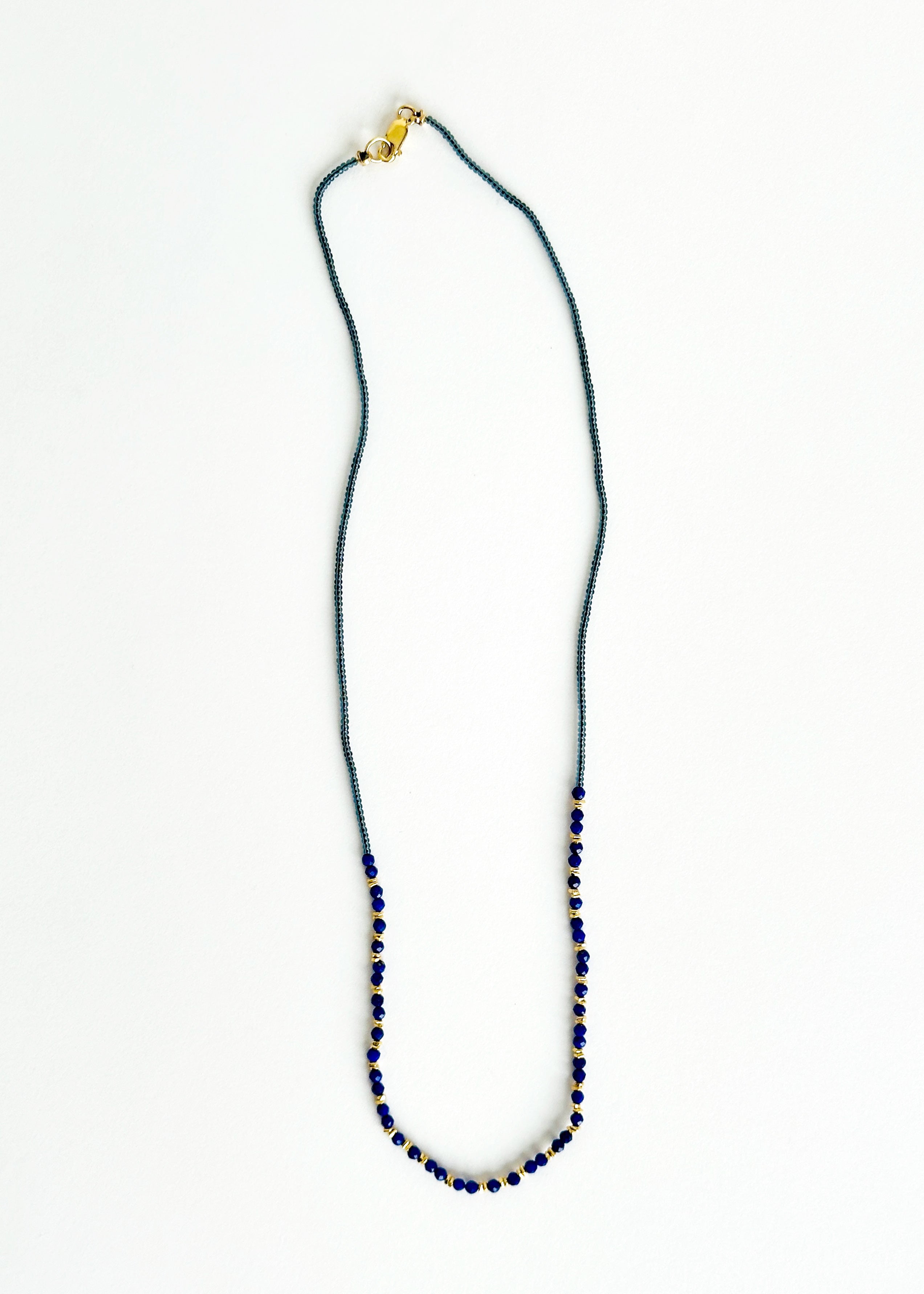 Lapis & Gold Filled Seed Necklace