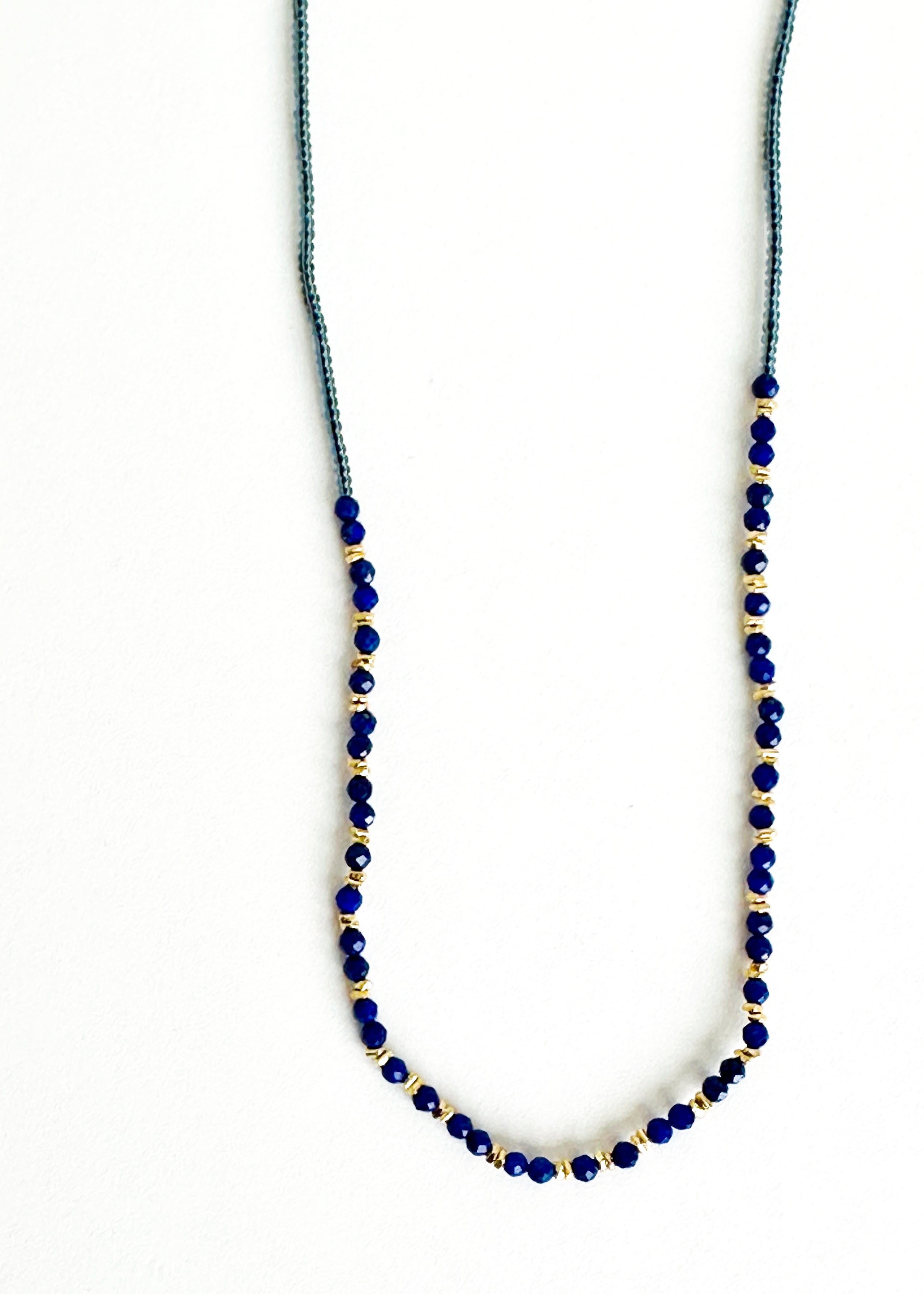 Lapis & Gold Filled Seed Necklace