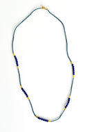 Grey, GV & Lapis Beaded Necklace