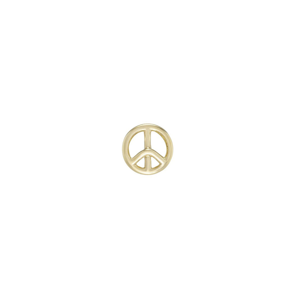 9ct YG Peace Symbol Stud Butterfly
