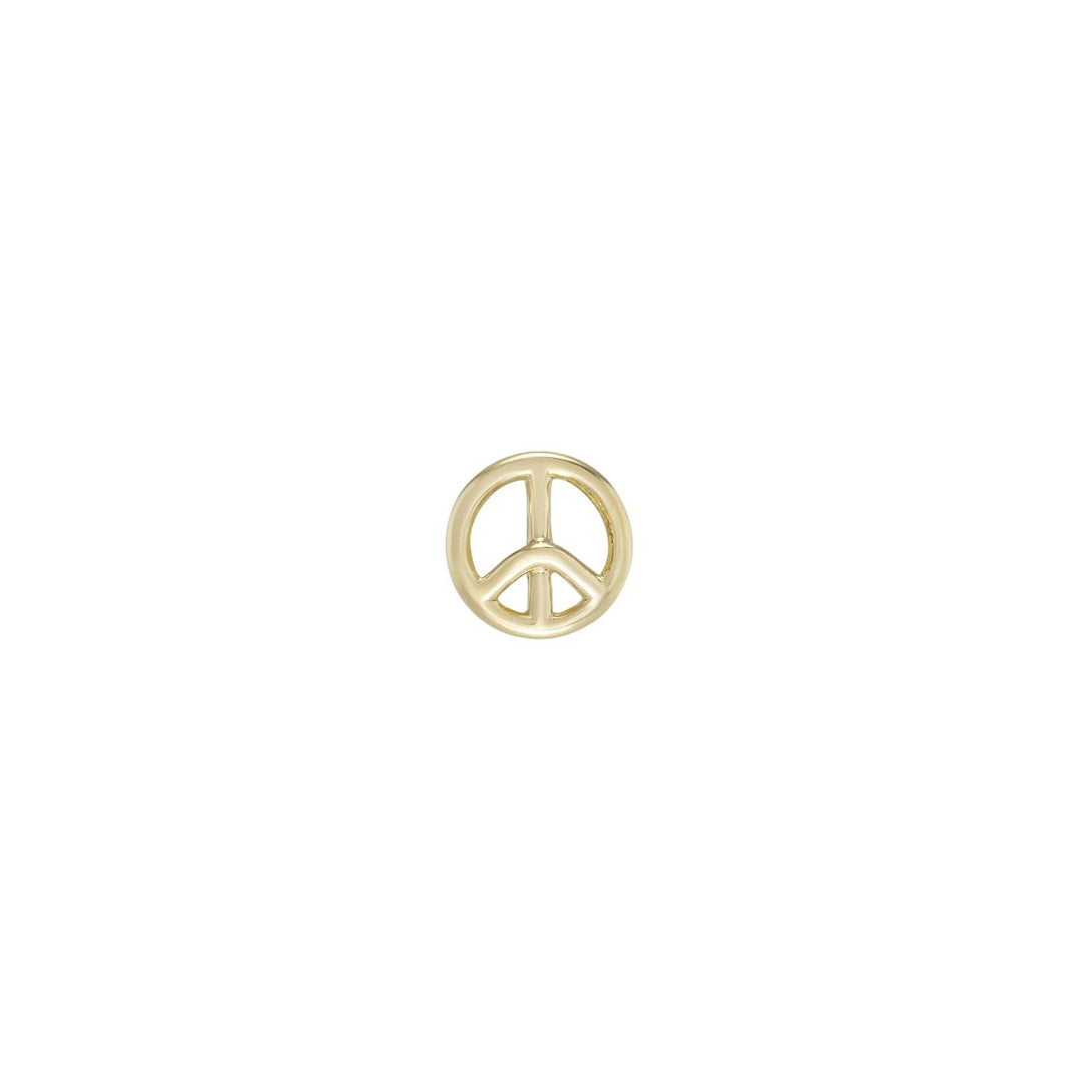 9ct YG Peace Symbol Stud Butterfly