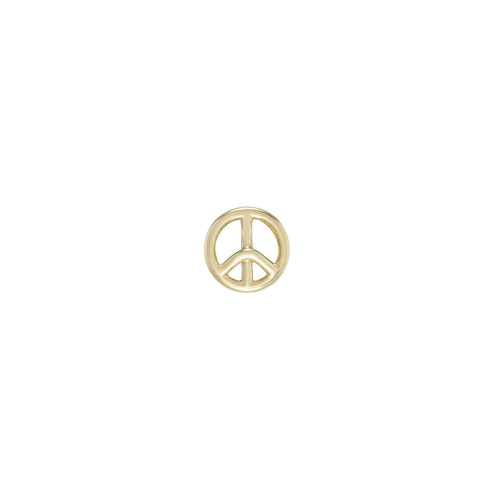 9ct YG Peace Symbol Stud Butterfly