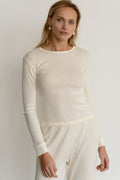 The Pointelle Long Sleeve - Creme