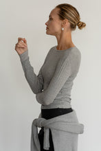 Load image into Gallery viewer, The Pointelle Long Sleeve - Heather Grey
